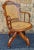 Late 19th Century Victorian Walnut and Caned Seat and Back Rolling Office Chair For Sale In Washington DC - Image 6 of 7
