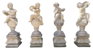 Garden Stone Sculpture Cherubs, 1950s, Set of 4