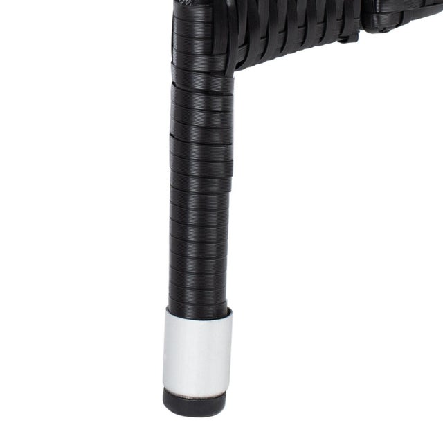 Edna 3-Piece Lounge Set, Black/White Cushion For Sale In Philadelphia - Image 6 of 9