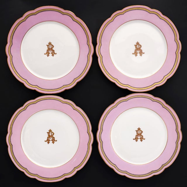 Late 19th Century Antique French Old Paris Porcelain Pompadour Pink 15 Piece Dessert Service For Sale - Image 5 of 11