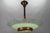 French Art Deco green glass and copper pendant chandelier by Loys Lucha from circa 1930s. This beautiful pendant light...