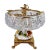 Rococo Baroque Regency Crystal & Gilded Metal Pedestal Ashtray – Cherub & Porcelain Flowers For Sale - Image 3 of 12