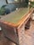 Antique Twin Pedestal Desk in Dark Yew Wood and Leather Top, 1980 For Sale - Image 6 of 18