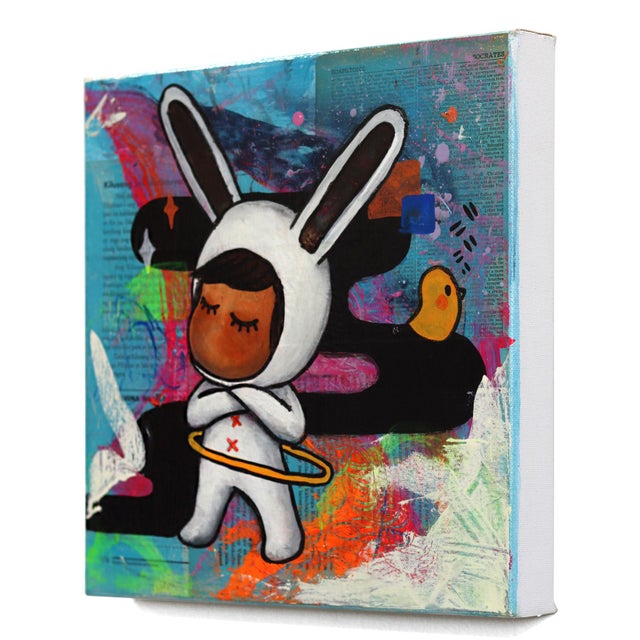 Contemporary Hula With Attitude - Original Contemporary Figurative Mixed Media Painting by Melanie Tiongson For Sale - Image 3 of 9