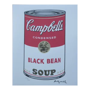 1986 Carnegie Museum of Art Andy Warhol Campbell's Soup Black Bean Lithograph