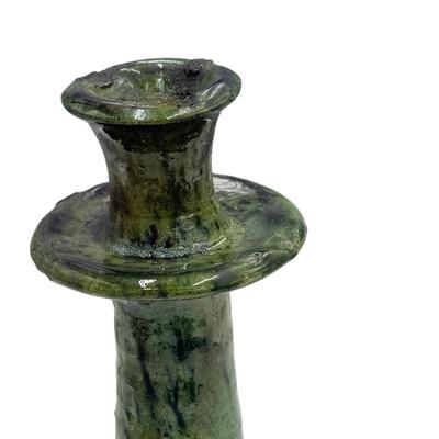 Moroccan Tamegroute Glazed Candlestick Holder For Sale - Image 4 of 6