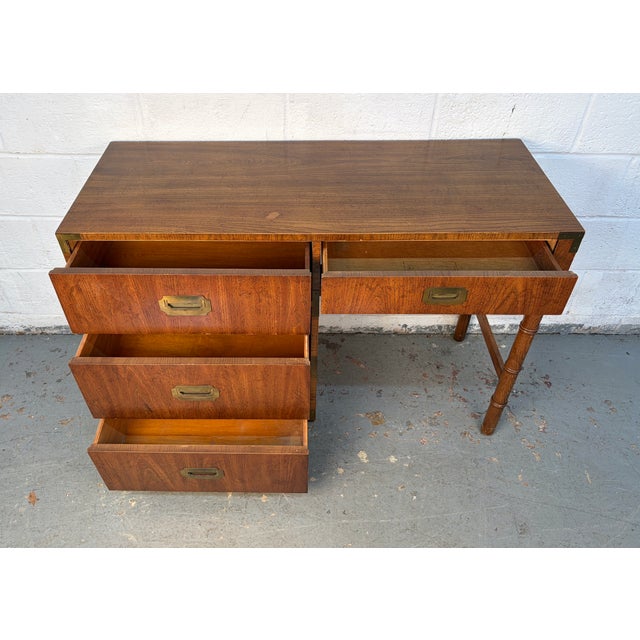 Wood Mid 20th Century "Campaigner" Desk by Dixie Furniture For Sale - Image 7 of 13
