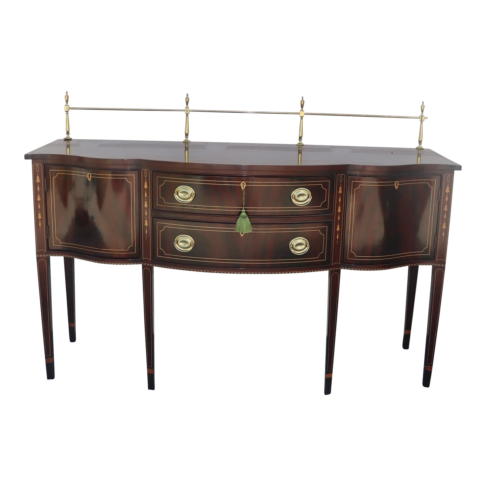 Stickley Federal Mahogany Sideboard W. Brass Gallery — view 2