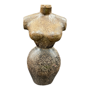 Late 20th Century Carved Wood Female Torso Sculpture
