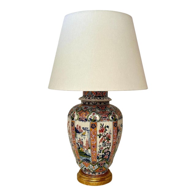 19th Century Delft Vase as Lamp For Sale