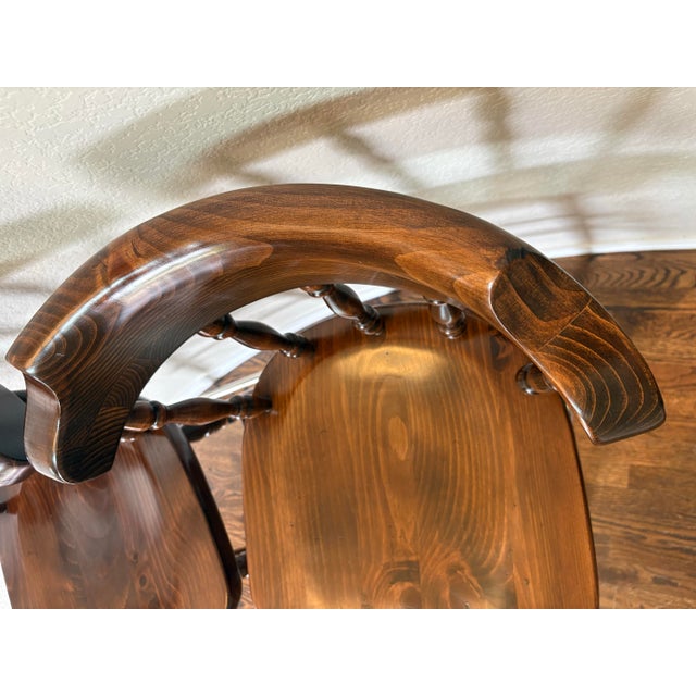 Vintage Ethan Allen Old Tavern Swivel Bar Stools, Model 12-9505 – Pair For Sale - Image 11 of 12