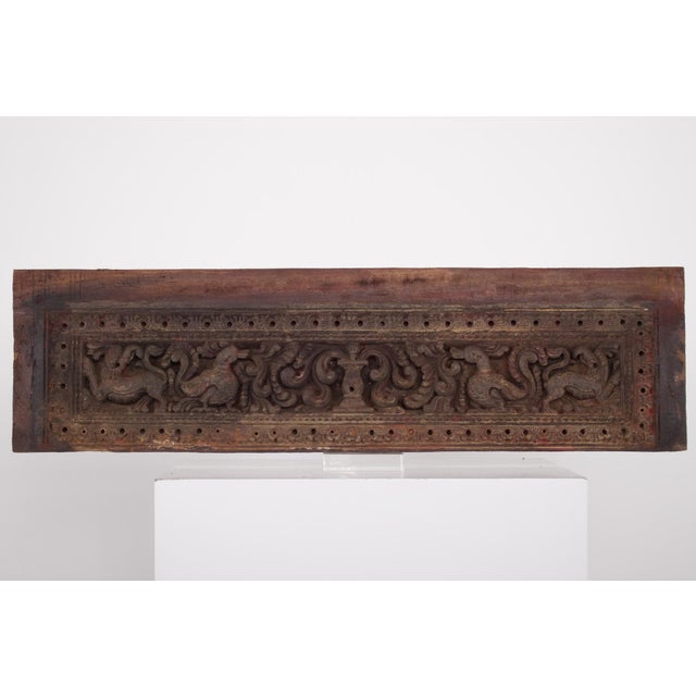 Brown Indian Carved Panel with Yalis and Annapakshi Decoration For Sale - Image 8 of 8