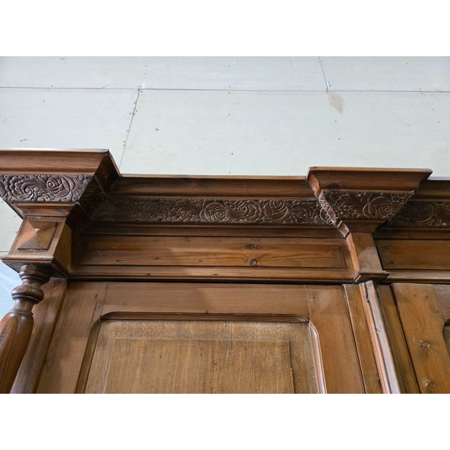 Antique French Provincial Pine Armoire | Louis XVI Revival For Sale - Image 9 of 12