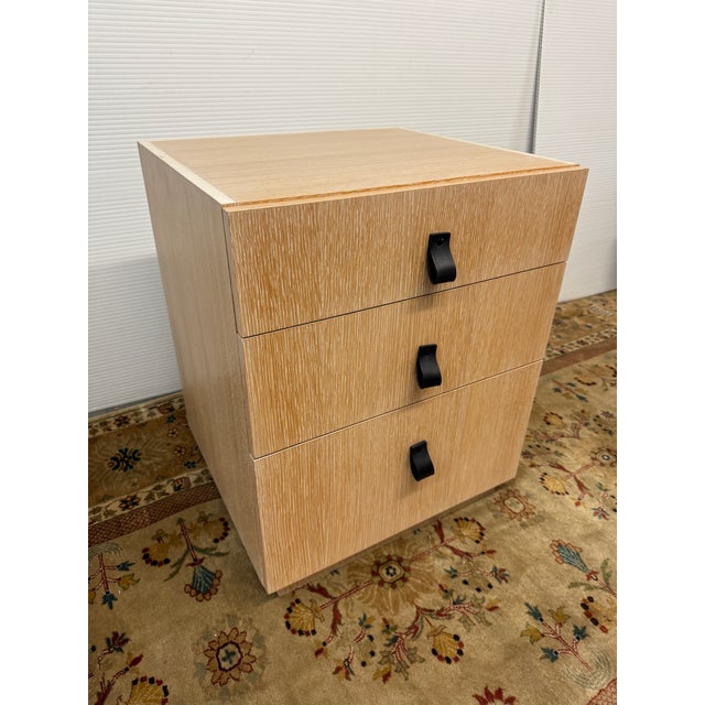Wood Lime Wash Oak Wood Desk With Drawer Cabinet For Sale - Image 7 of 12