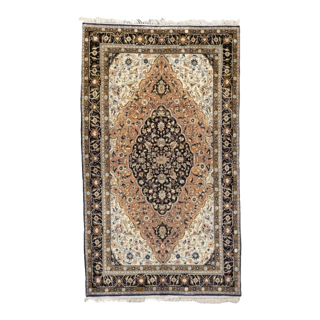 1970s Vintage Persian Qum Rug 3'6'' x 6' For Sale