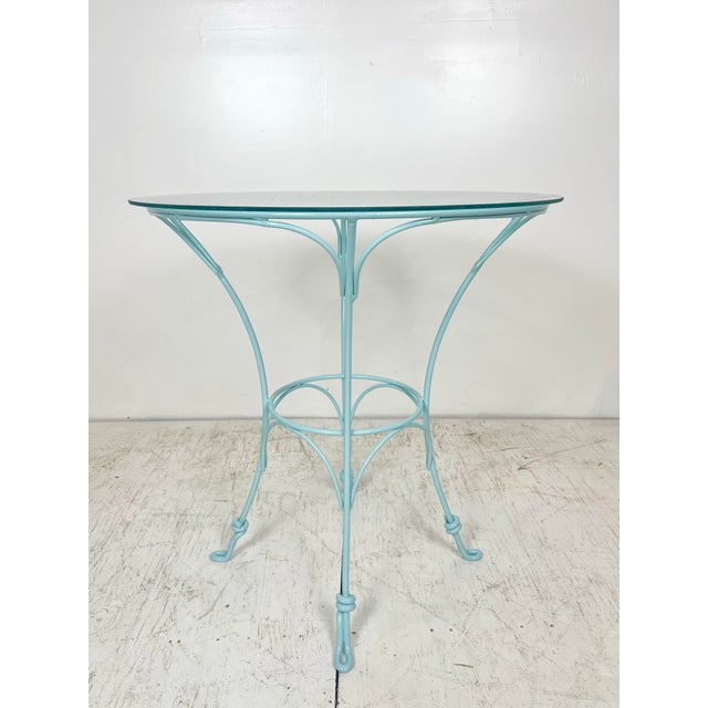 Turquoise Wrought Iron Nautilus Shell Dining Set- Table and 4 Chairs For Sale - Image 8 of 12