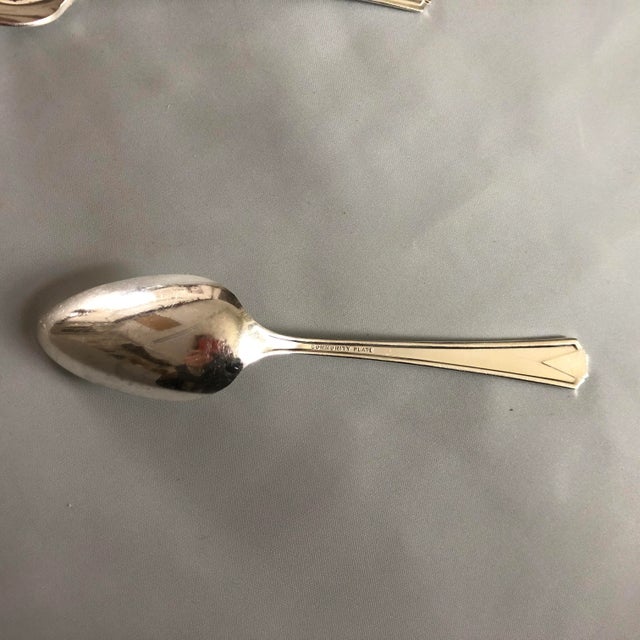 1930's Art Deco Community "Deauville" Pattern Silver Plate Table Spoons S/6 For Sale In New York - Image 6 of 7