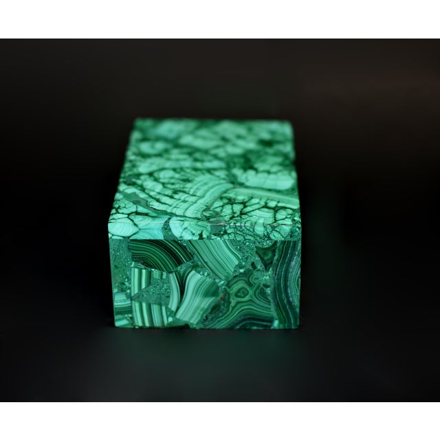Modern Natural Malachite Box Geological Scene For Sale - Image 3 of 11