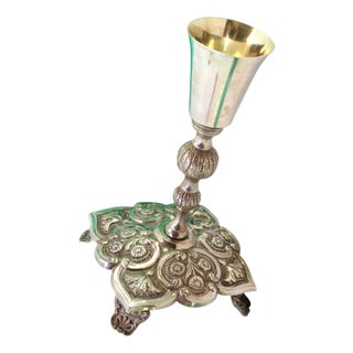 Silver Toothpick Holder with Reliefs For Sale