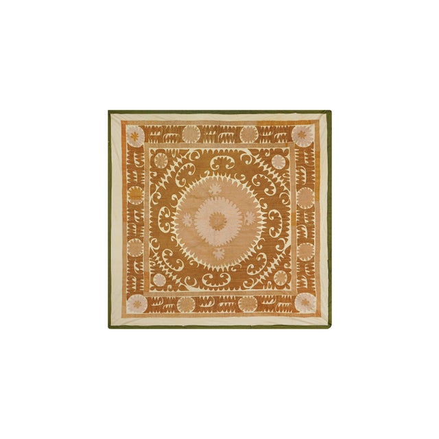 Mid-Century Modern Bukhara Suzani Wall Hanging - Ethnic Embroidered Throw For Sale - Image 3 of 8