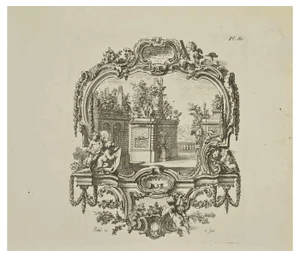 Jean François Poletnich, Dreamy Landscape, Etching, 18th Century