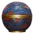Carved Lacquer Round Trinket Box With Polychrome Floral Scroll Relief, Chinoiserie Decor For Sale