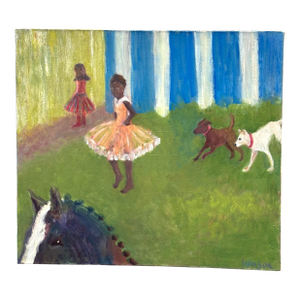 Contemporary Circus Girls Oil Painting on Canvas by Megan Williamson
