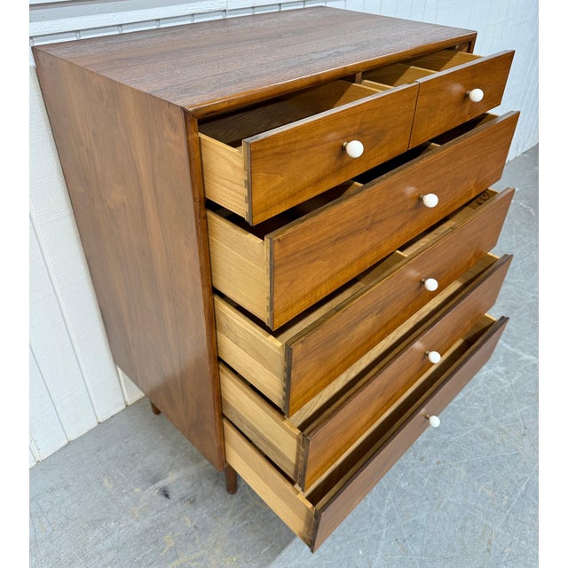 Brown Mid-Century Modern Drexel Declaration Walnut High Chest For Sale - Image 8 of 10