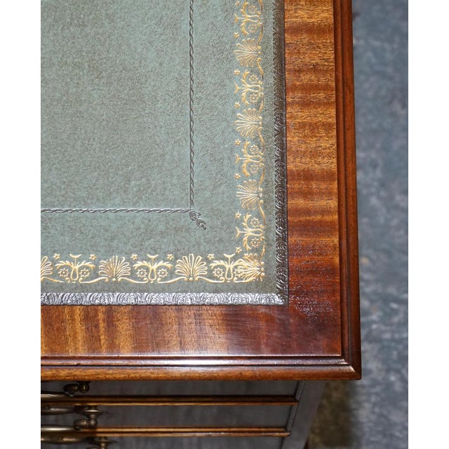 Bevan Funnell Filling Cabinet in Sage Blue Leather For Sale - Image 14 of 18