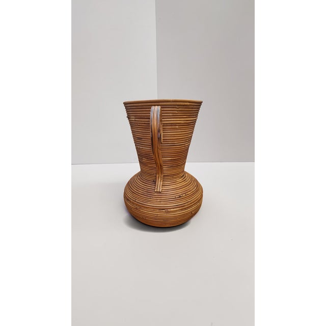 Mid-Century Modern Large Wicker Amphora Vase from Vivai Del Sud, Italy, 1970s For Sale - Image 3 of 8
