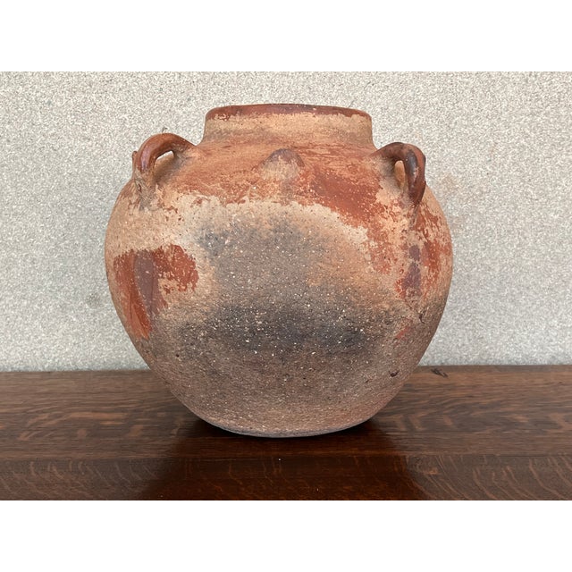 Neoclassical 18th Century Terracotta Vessel, Vase, Planter With Four Handles For Sale - Image 3 of 10