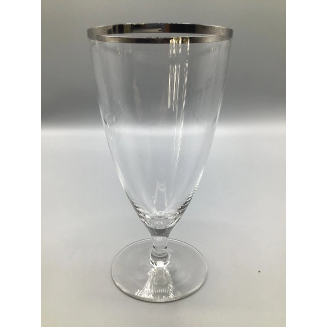 West Germany 1940s Platinum Rim Stemmed Water Glasses - Set of 4 For Sale - Image 4 of 12