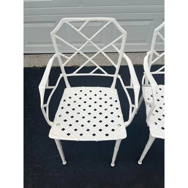 Pair of White Faux Bamboo “Calcutta” Chairs by Brown Jordan For Sale - Image 18 of 18