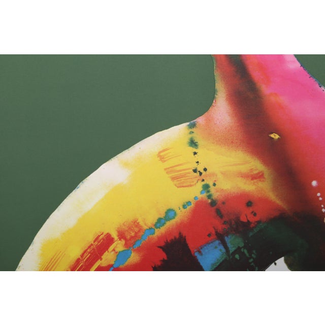 Lamar Briggs Fire Dancer, Colorful Abstract Expressionist Lithograph by Lamar Briggs 1976 For Sale - Image 4 of 5