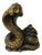 Chinese Oriental Bronze Color Metal Fengshui Snake Ingot Figure For Sale
