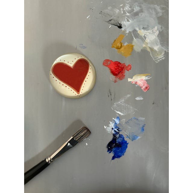 Red Big Heart Decoupage Paperweight | Lizzet Frausto For Sale - Image 4 of 4