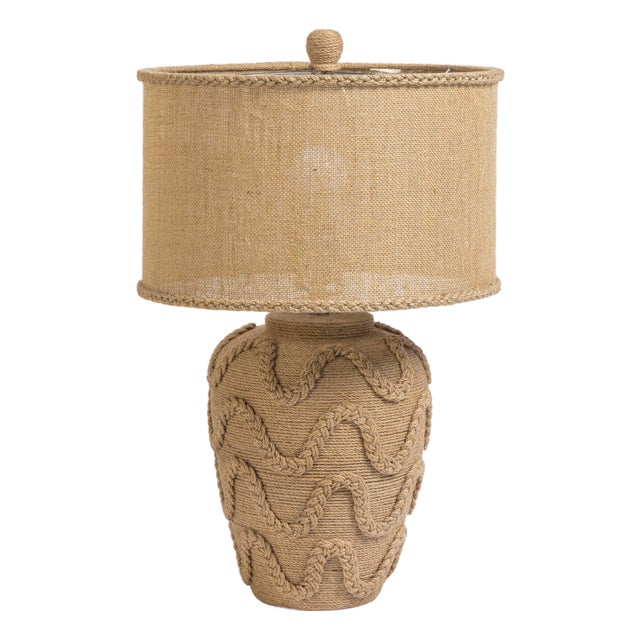 Baha Natural Bamboo Jute Table Lamp For Sale