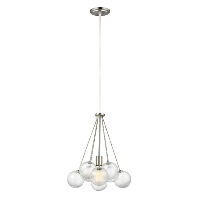 Modern Sean Lavin By Visual Comfort Studio Bronzeville 1-Light Pendant in Brushed Nickel For Sale - Image 3 of 3