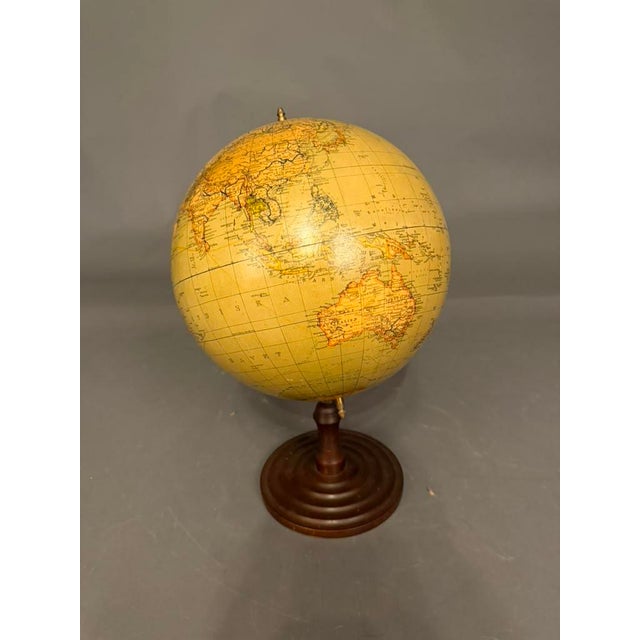 Bronze Swedish Celestial Globe on Turned Wood Stand, Circa 1920s For Sale - Image 8 of 11