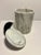Postmodern 1980s Postmodern Solid White & Black Marble Lidded Canister For Sale - Image 3 of 7