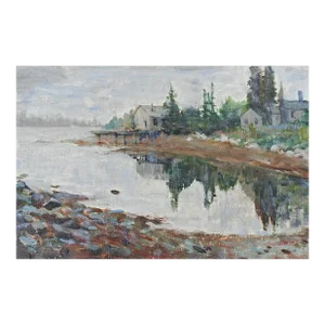 Small Late 20th Century Plein Air Deer Island Maine Painting