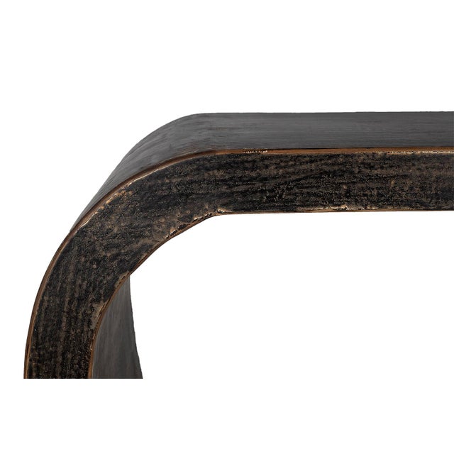 Late 20th Century Paint Patina Elm Curved Form Console For Sale - Image 5 of 8