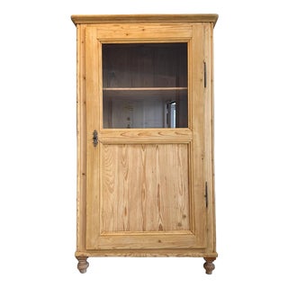 Biedermeier Farmhouse Wood Display Cabinet For Sale