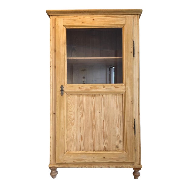 Biedermeier Farmhouse Wood Display Cabinet For Sale