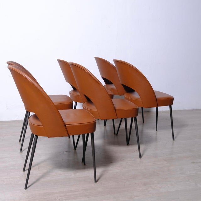 Modern Italian Modern Armchairs, 1960s, Set of 6 For Sale - Image 3 of 18