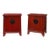 A Pair of Red Lacquer Cabinets For Sale