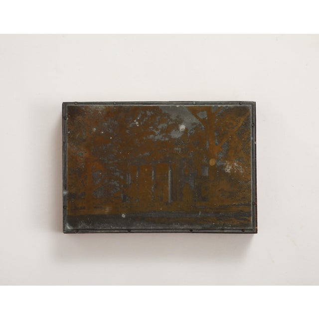 Wood Antique 19th Century Photogravure Etched Copper Plate Mounted on Wood For Sale - Image 7 of 7