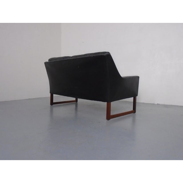 Black Mid-Century Rosewood & Leather 2-Seater Sofa by Rudolf Glatzel for Kill International, 1960s For Sale - Image 8 of 13