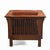 Mission Crafters and Weavers Craftsman Crofter Mission Style Arm Chair in Russet Brown Leather For Sale - Image 3 of 5