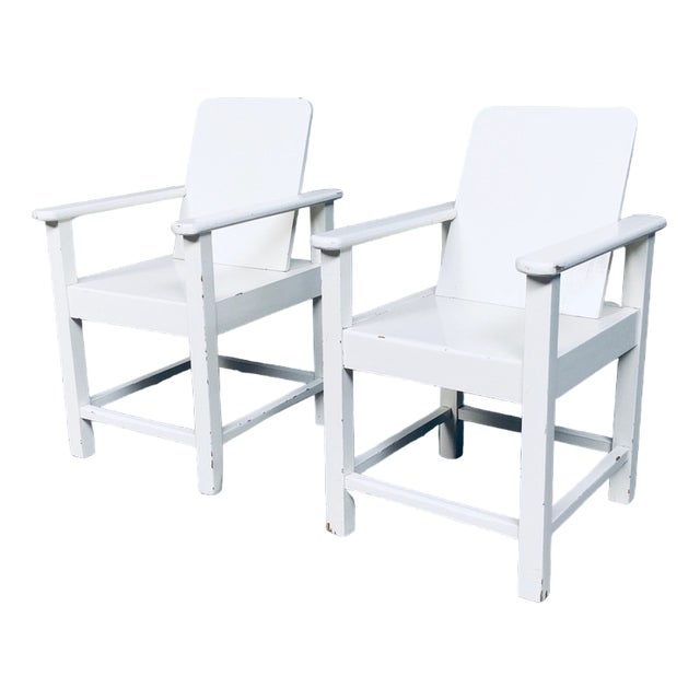 Set of Art Deco Handmade Childrens Armchair Set, Belgium, 1920s For Sale